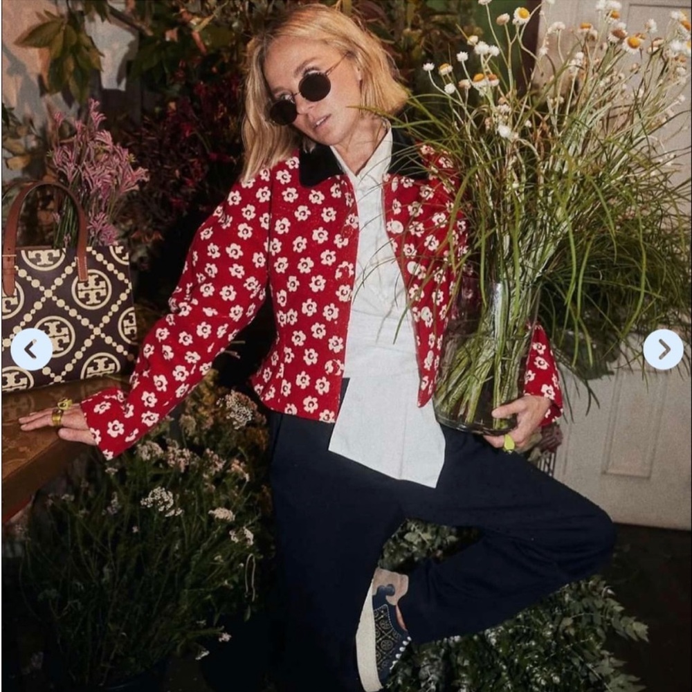 NWT Tory Burch Runway FLOWER STENCIL BOUCLÉ JACKET 8 $1,598 - Picture 2 of 16
